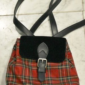 Gap Size Small Red Black Striped Backpack Purse